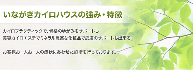 いながきカイロハウスの強み・特徴